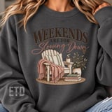Weekends Are For Slowing Down PNG, Cozy Book Lover Sublimation, Weekend Chill Graphic, Hygge Homebody Shirt Design, Slow Living Clipart thumbnail 8