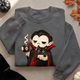 Vampire and Black Cat Coffee Tee or Sweatshirt thumbnail 10