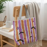 Spooky Cute Bat & Star Phone Case | Pastel Goth Halloween Striped Tote Bag | Y2K Grunge Aesthetic Fall Accessory thumbnail 3