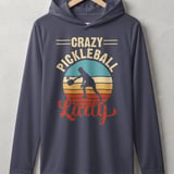 Pickleball Sport-Tek Performance Hood, Crazy Pickleball Lady, Lightweight Hoodie thumbnail 2