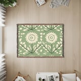 Floral Blanket,Pillow, Green and White Flower Design, Botanical Pattern Home Decor, Decorative Pillow Blanket Gift, Floral Print Blanket thumbnail 2