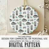 Digital Pattern, Fish, Crab, Driftwood, Sea Glass, Digital Paper, Repeat Pattern, Seamless Pattern, Fabric Design, Digital Bundle thumbnail 3