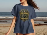 US Army Soldier Military Emblem T-Shirt, Patriotic American Flag Veteran Gift Tee, Armed Forces Support Shirt for Men thumbnail 4