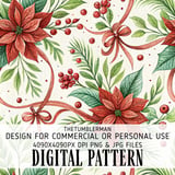 Poinsettia Tumbler, Watercolor Flower Digital Papers, Floral Junk Journal, Christmas Digital Paper, Printable Poinsettia Tumbler PNG thumbnail 13