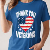 Thank You Veterans American Flag Heart T-Shirt thumbnail 2