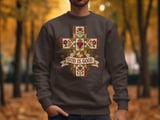 God Is Good Christian Sweatshirt, Quilted Cross Hoodie, Faux Patchwork Floral Faith Tote Bag, Country Folk Art Religious Easter Gift thumbnail 19