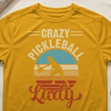 Pickleball Sport-Tek Performance Tee, Crazy Pickleball Lady Silhouette, Moisture-Wicking Court Apparel thumbnail 3