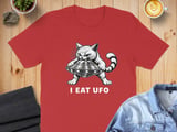 I Eat UFO flying saucer Absurd Cat Tee thumbnail 7