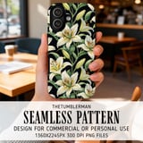 Lily Flower Tumbler Design, Floral Digital Paper, Watercolor Backgrounds, Junk Journal Pages, Printable PNG File for Tumblers, Scrapbooking thumbnail 6