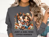 Horse Lover T Shirt, Just A Girl Who Loves Horses Tee, Cute Cowgirl Shirt, Horseback Riding TShirt, Equestrian T Shirt, Country Girl Tee thumbnail 9