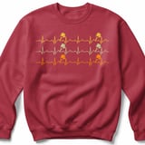 Pickleball Gildan Crewneck Sweatshirt, Pickleball Heartbeat EKG Pulse Rhythm Graphic, Court Warm Up thumbnail 5