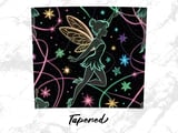 Fairy Tumbler Wrap Digital, Glow In The Dark Stars 20oz Skinny Seamless Tumbler Design, Magical Girl Tumbler Sublimation, Neon Stars Galaxy thumbnail 5