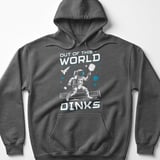 Pickleball Gildan Fleece Hoodie, Out of This World Dinks, Cosmic Astronaut Court Pullover Sweatshirt thumbnail 4
