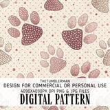 Cozy Paw Print Pattern Digital Size Bundle Png thumbnail 2