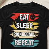 Pickleball Sport-Tek Performance Tee, Eat Sleep Pickleball Repeat, Moisture-Wicking Athletic Court Apparel thumbnail 1