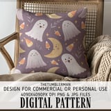 Whimsical Ghost & Moon Digital Pattern Size Bundle Png thumbnail 5