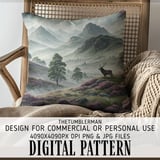 Enchanted Highlands Stag Digital Design Size Bundle Png thumbnail 5