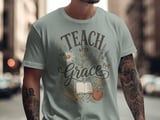 Teach with Grace T-Shirt for Teachers, Floral Christian Educator Gift, Vintage Whimsical Back to School Tee thumbnail 12