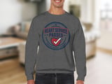 Heart Service Passed T-Shirt: Certified Approved Emblem, Distressed Heart Health Operation Graphic Design thumbnail 13