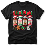 Silent Night Nurse Christmas Tee thumbnail 3
