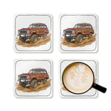 Grand Wagoneer Corkwood Coaster Set, The Waggy Coasters, Car Lover Gift, Drink Coasters, Retro Car Art, Unique Coasters thumbnail 5