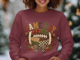 Game Day Sweatshirt Vintage Fall Football Hoodie Coquette Patchwork Football Shirt Cute Tailgate Tote Bag Autumn Gameday Mom Gift thumbnail 2