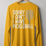 Pickleball Sport-Tek Long Sleeve Tee, Sorry I Can't, I Have Pickleball, Outdoor UV Sun Shield Shirt thumbnail 3