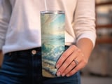 Ocean Waves Seamless Tumbler Wrap, Beach Scene PNG, 20oz Skinny Tumbler Design, Coastal Tumbler, Digital Download, Beach Lover Gift thumbnail 3