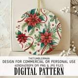 Poinsettia Tumbler Design, Christmas Digital Paper, Watercolor Floral Junk Journal, Printable PNG, Scrapbooking Paper thumbnail 3