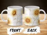 Sunflower Watercolor Mug Wrap Digital Design 11oz 15oz, Transparent Floral Mug Sublimation Tumbler Wrap Digital File thumbnail 4