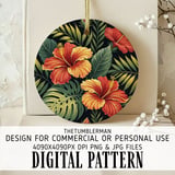 Hibiscus Tumbler Design, Tropical Flower Digital Paper, Colorful Floral Backgrounds, Printable Tumbler Png, Junk Journal Pages, Digital thumbnail 3