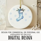 Baby First Christmas Stocking Digital Design thumbnail 1
