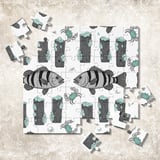Digital Pattern Bundle, Fish and Crab Print, Nautical Seamless Pattern, Ocean Life, Commercial Use, Digital Paper Pack, Fabric Design, PNG thumbnail 7