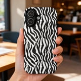 Zebra Print Tote Bag Aesthetic & Phone Case, Black White Animal Pattern, Trendy Y2K Style Purse, Wild Fashion Accessory Gift for Her thumbnail 13