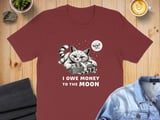 I Owe Money to the Moon Absurd Cat Tee thumbnail 5