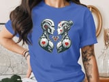 Robot Couple Love T-Shirt, Cute Cyber Romance Graphic Tee, Unisex Adult Sci-Fi Shirt, Valentine's Day Gift Idea thumbnail 6