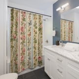 Cottage Bloom Floral Stripe Shower Curtain thumbnail 3