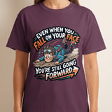 Motivational T-Shirt for Resilience | Funny Fall On Your Face Still Going Forward Graphic Tee | Encouragement Gift thumbnail 5