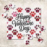 Happy Valentines Day Dog Paw Prints Digital Pattern, Digital Bundle, Valentine Puppy, Plaid Hearts, Pet Paw Prints, Valentines Day Gift thumbnail 7