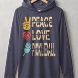 Pickleball Sport-Tek Performance Hood, Peace Love Pickleball, Lightweight Hoodie Layer for Court Play thumbnail 2