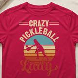 Pickleball Sport-Tek Performance Tee, Crazy Pickleball Lady Silhouette, Moisture-Wicking Court Apparel thumbnail 6