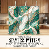 Emerald Gold Marble Tumbler Design, Digital Paper, Watercolor Flowers, Floral Backgrounds, Junk Journal, Printable PNG, Scrapbooking thumbnail 2