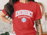 Emergency Department Gingham ER Nurse T-Shirt: Paramedic Star of Life thumbnail 7