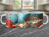Crab Ocean Life Mug Sublimation Wrap PNG, Marine Life Digital Design for 11oz 15oz Mugs, Underwater Sea Animal Instant Download thumbnail 11