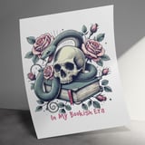 In My Bookish Era Poster, Skull Snake Rose Floral Print, Book Lover Gift, Gothic Home Decor, Dark Academia Wall Art, Fantasy Art Print thumbnail 2