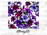 Purple Lily Tumbler PNG for 20oz Skinny Sublimation, Seamless Floral Digital Wrap, Tapered Design, Car Coaster PNG Included thumbnail 13