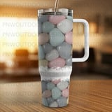 Pastel Pebble Pattern, 40oz Tumbler Sublimation Wrap, Seamless Distressed Tapered Design, Digital Download thumbnail 5