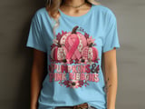 Pumpkins Pink Ribbons Faux Patchwork Tee thumbnail 13