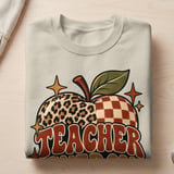 Teacher Energy Sweatshirt Retro Apple Hoodie Vintage Boho Teacher Gift Cozy Fall Back To School Crewneck Leopard Checkered Teacher Tote Bag thumbnail 10