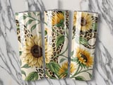 Sunflower Leopard 20oz Tumbler Wrap PNG, Floral Animal Print Tumbler Design, Sublimation Tumbler File, Digital Download, Tumbler Designs thumbnail 2